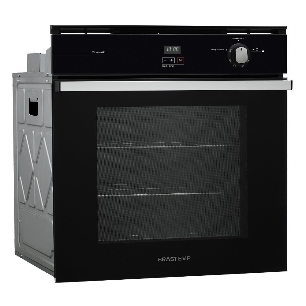 Forno de Embutir a Gás Brastemp 78 litros Preto com Grill e Timer Touch - BOA84AE 220V