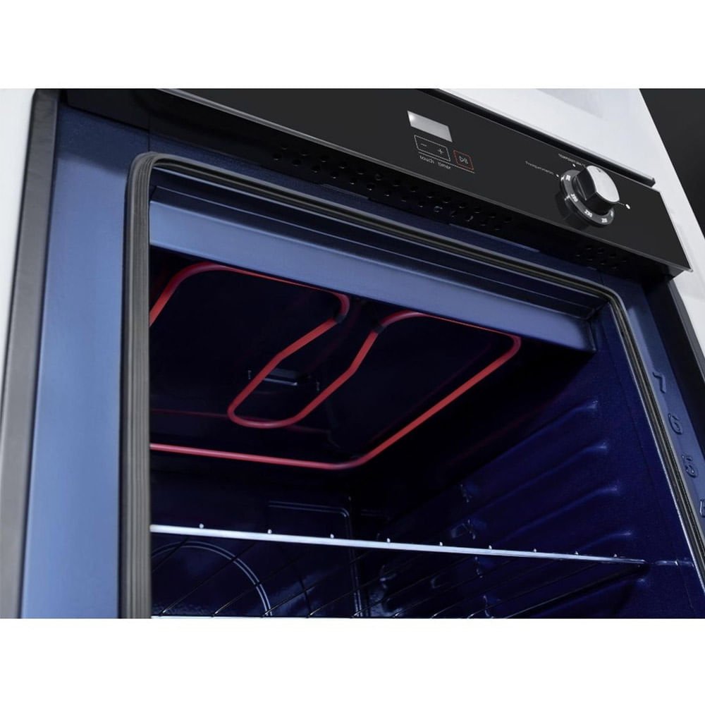 Forno De Embutir A Gás Brastemp 78 Litros Preto Com Grill E Timer Touch - Boa84ae 220V