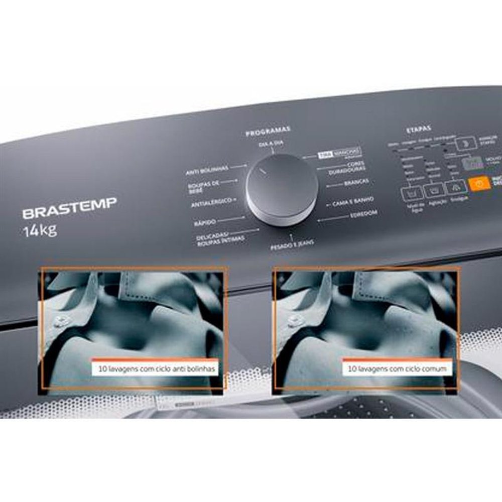 Lavadora de Roupas Brastemp 14 Kg com Ciclo Tira Manchas Advanced e Ciclo Antibolinha Branca BWK14AB ¿ 127 Volts