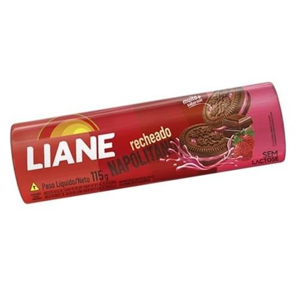 Biscoito Liane Recheado Napolitano 30X115Gramas