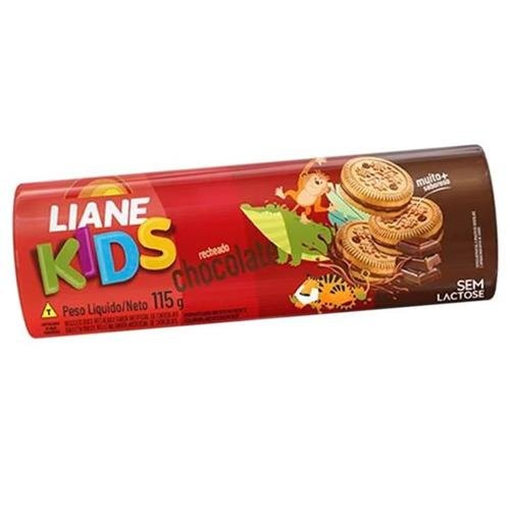Biscoito Liane Recheado Kids Chocolate 30X115Gramas