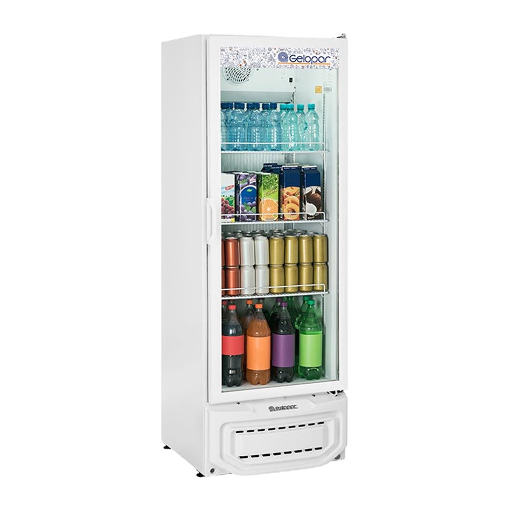 Geladeira 410L Refrigerador Porta De Vidro Gelopar 220V