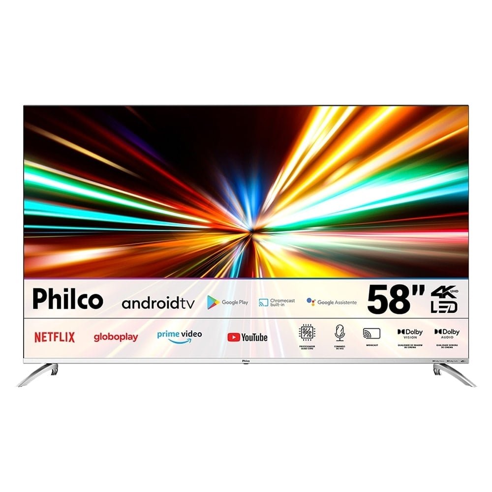 Smart TV DLED 58" Philco PTV58G7PAGCSBL 4K UHD - com Wi-Fi, 2 USB, 4 HDMI, Dolby Audio, 60Hz