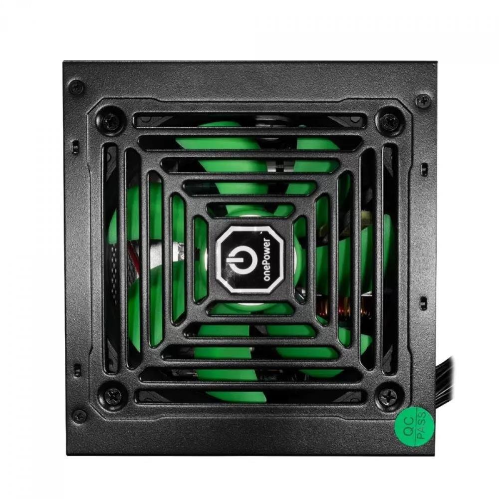 Fonte 500W One Power, ATX, Bivolt Automático, PFC Ativo, Preto e Verde, MP-500-OPASW