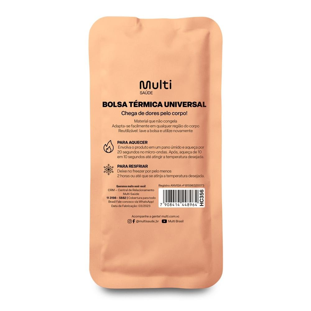 Bolsa Termica de Gel - Laranja - Multi Saude - HC356