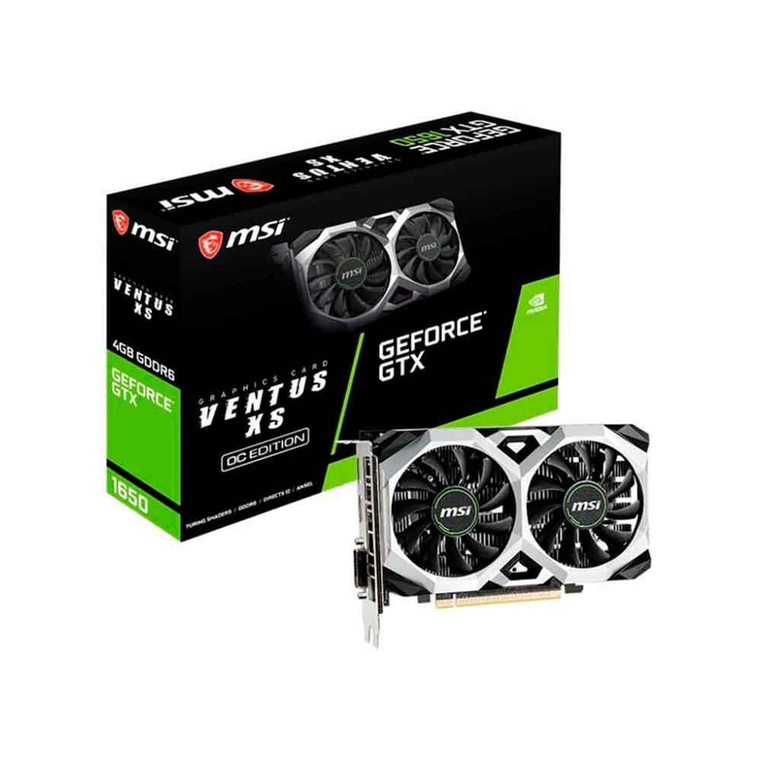 Placa De Video Geforce Gtx 1650 Msi Ventus Xs Ocv3, 4gb Gddr6, 128bit, 912-V812-003