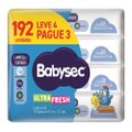 Toalhas Umedecidas Babysec Ultra - 4 Embalagem com 48 Unidades