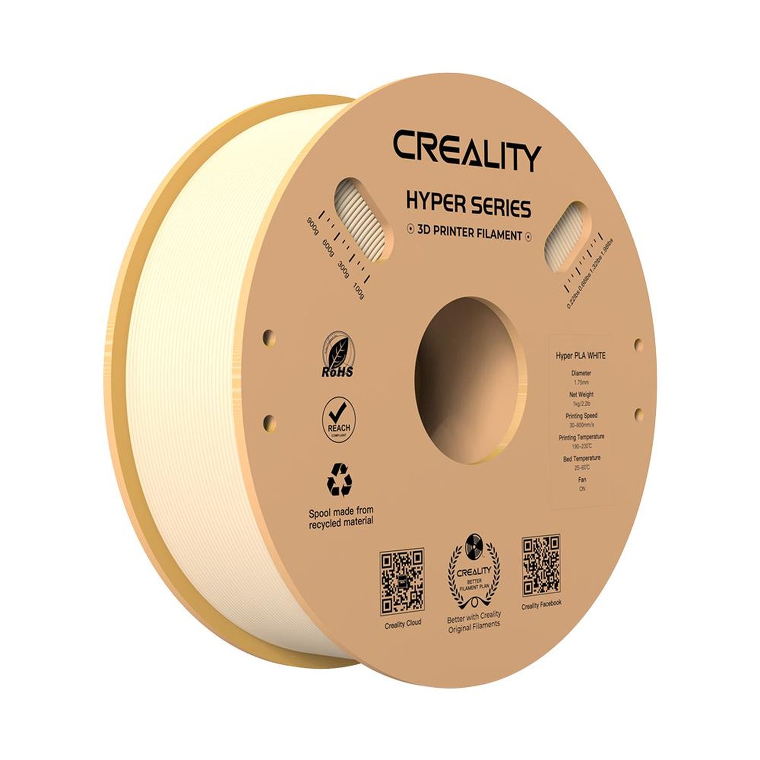 Filamento Creality Hyper Pla (bege) 1,75mm 3301010378