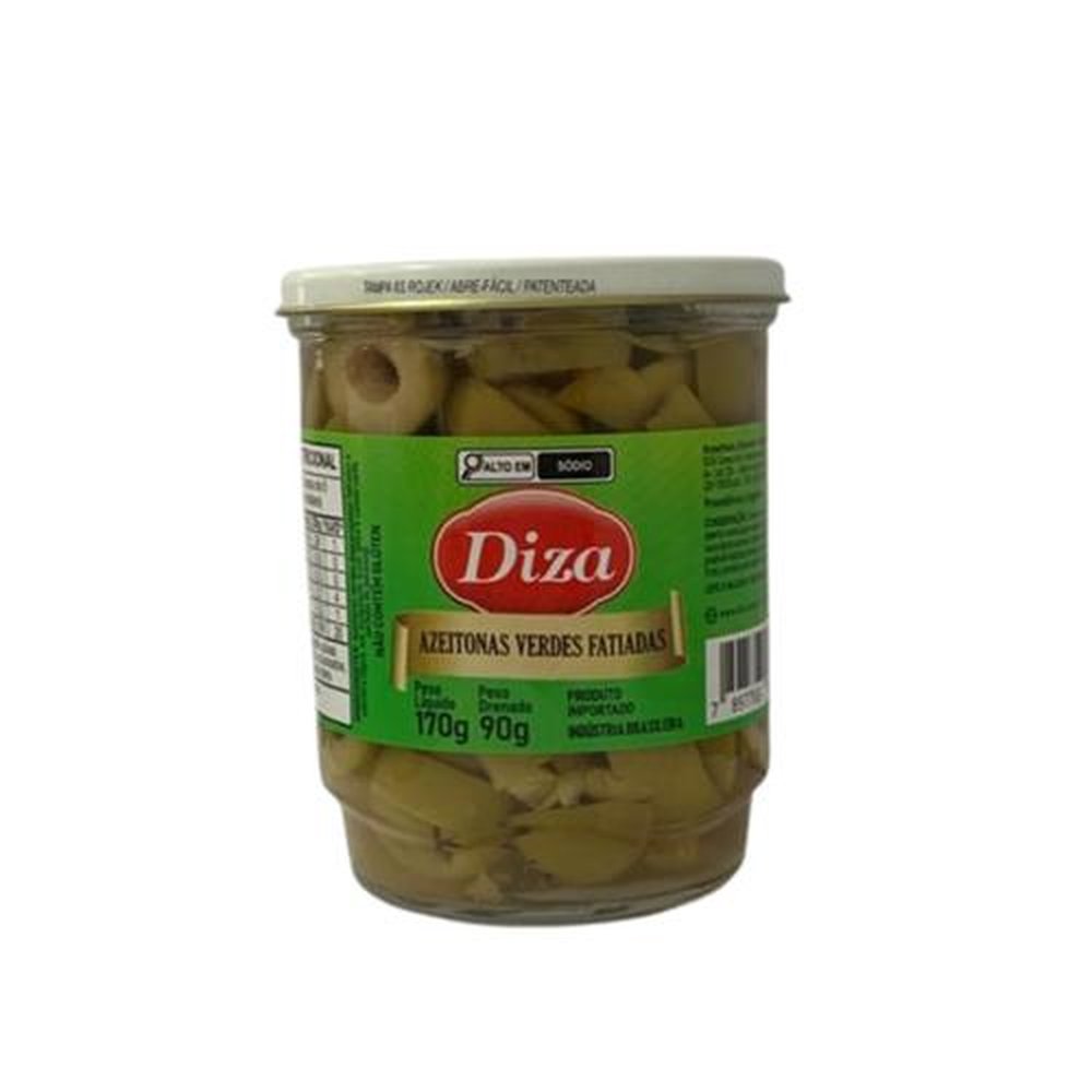 Azeitona verde fatiada copo vidro 90g - Caixa com 24 unidades