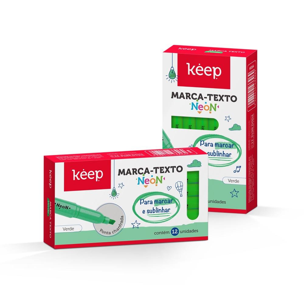 Marca Texto Verde Caixa Com 12 Unidades Keep - MR064
