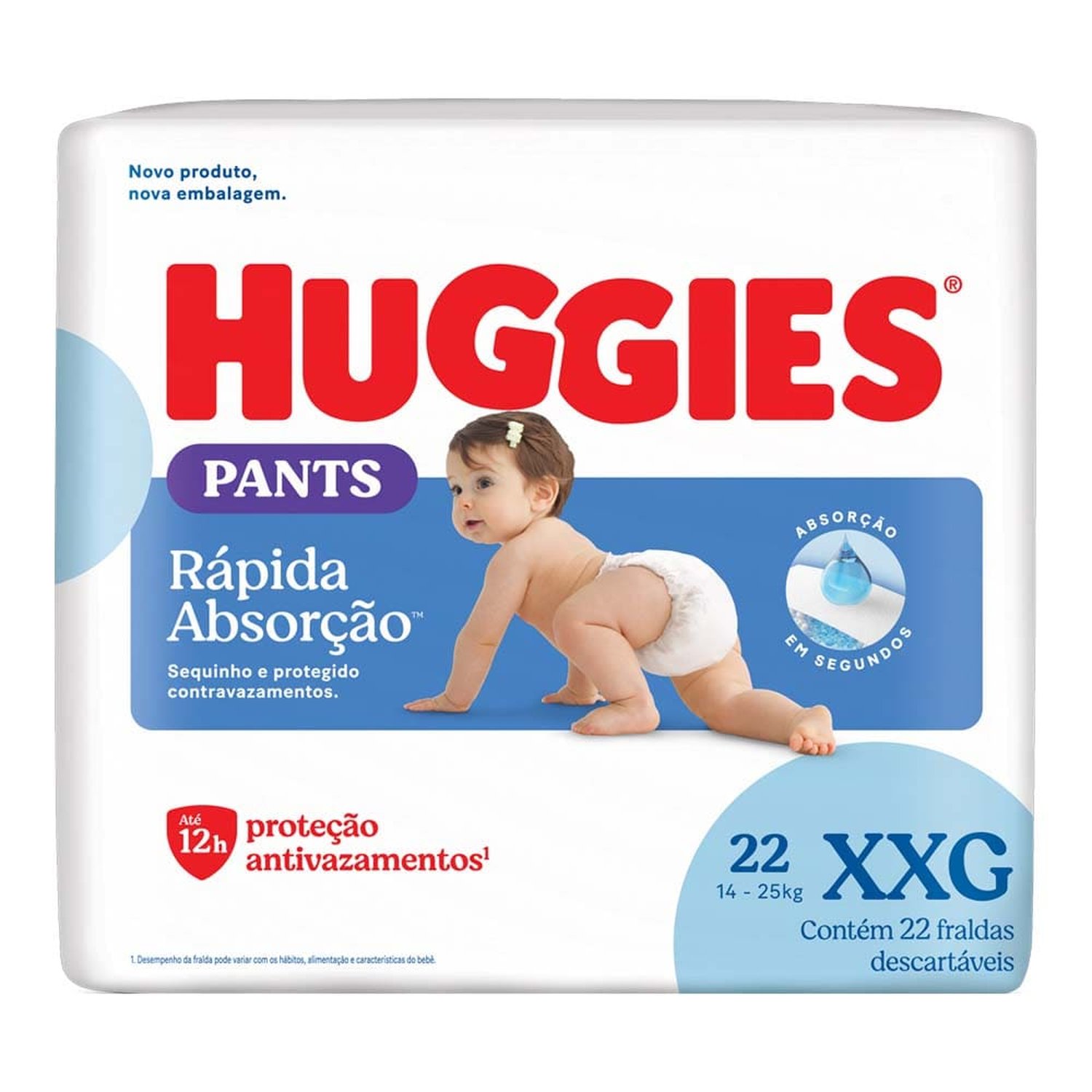 Fralda Huggies Tripla Proteção Roupinha Mega Xxg Com 22