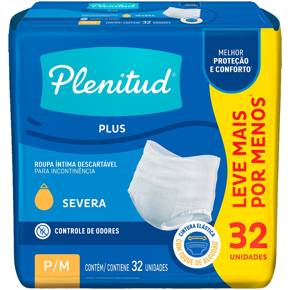Roupa Intima Plenitud Protect Plus P/m Com 32 Unidades