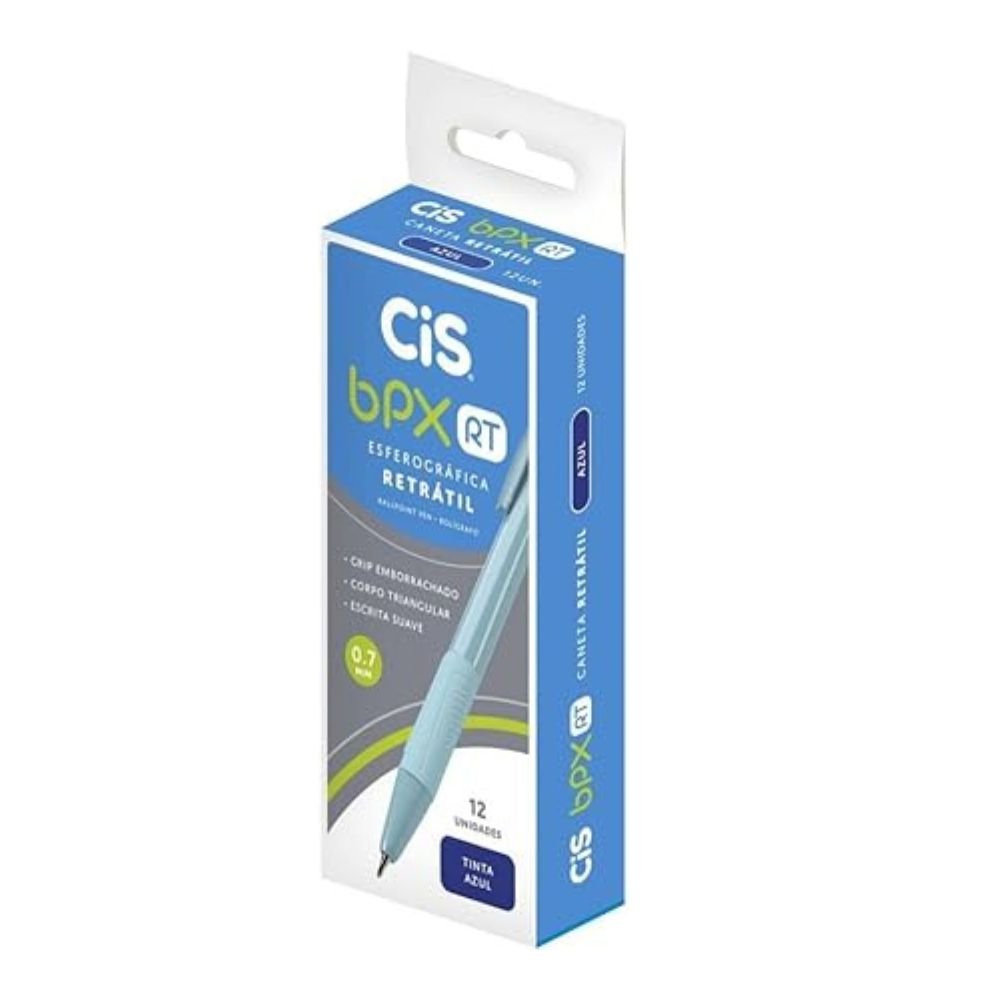 Caneta Retrátil Cis Bpx 0.7 Mm Azul