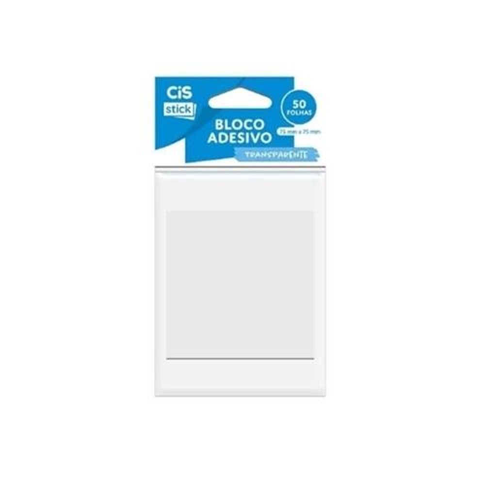 Bloco Adesivo Cis Stick Transparente 75x75mm 50 Folhas