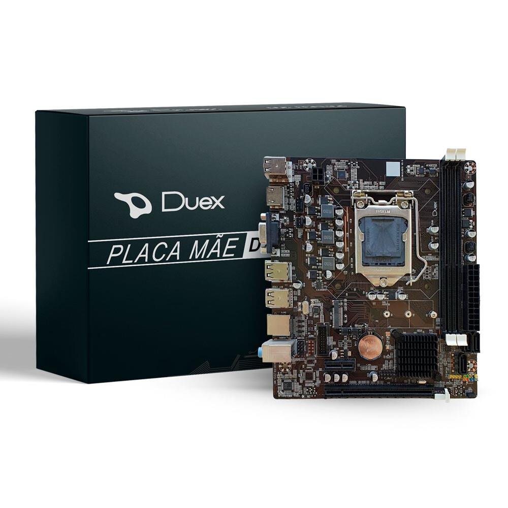 Placa mãe Duex DDR3, Chipset H61, Socket Intel LGA1155, mATX, DX H61ZG M2