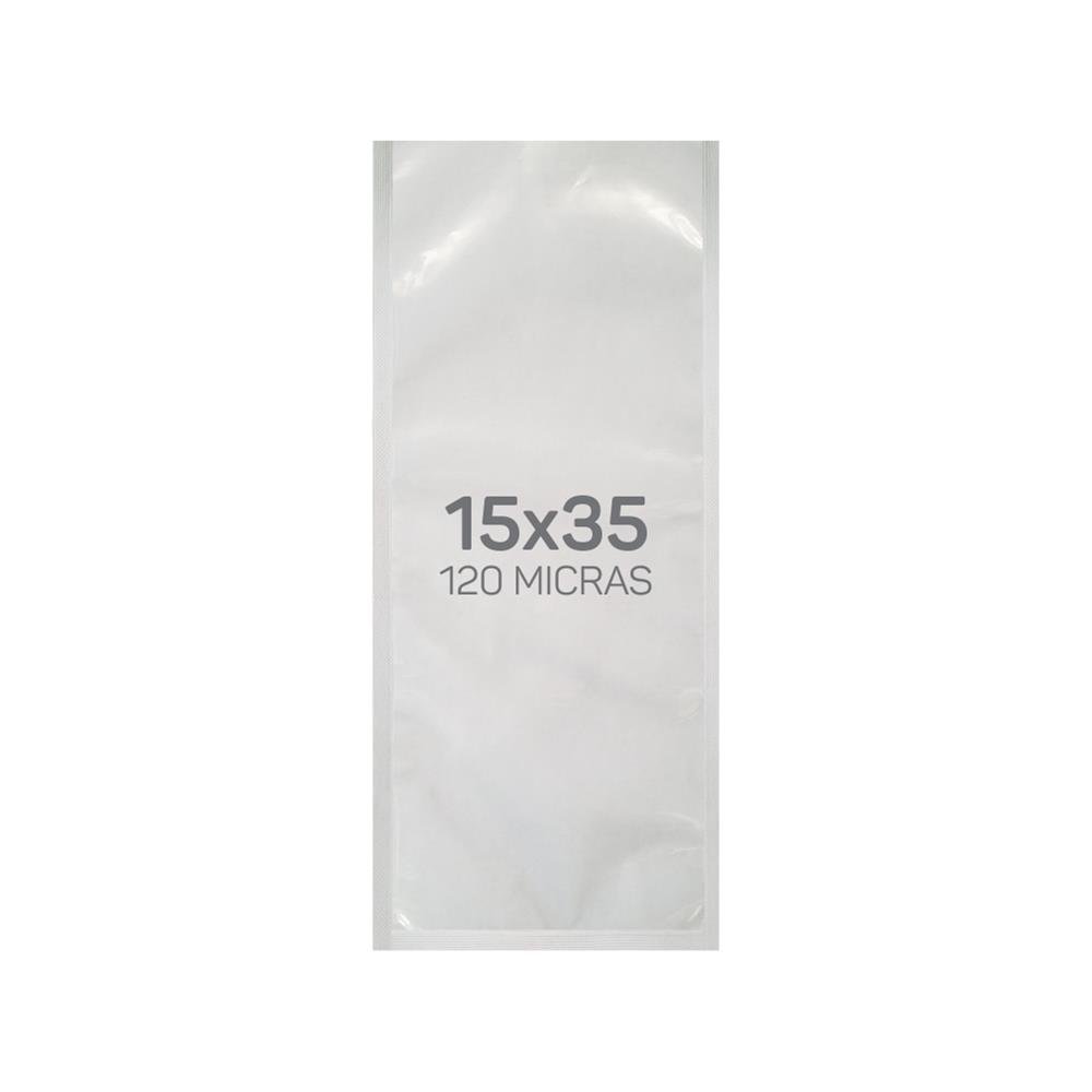 Saco a Vácuo Nylon Poli 15x35 cm - 120 Micras - 1000 Unidades