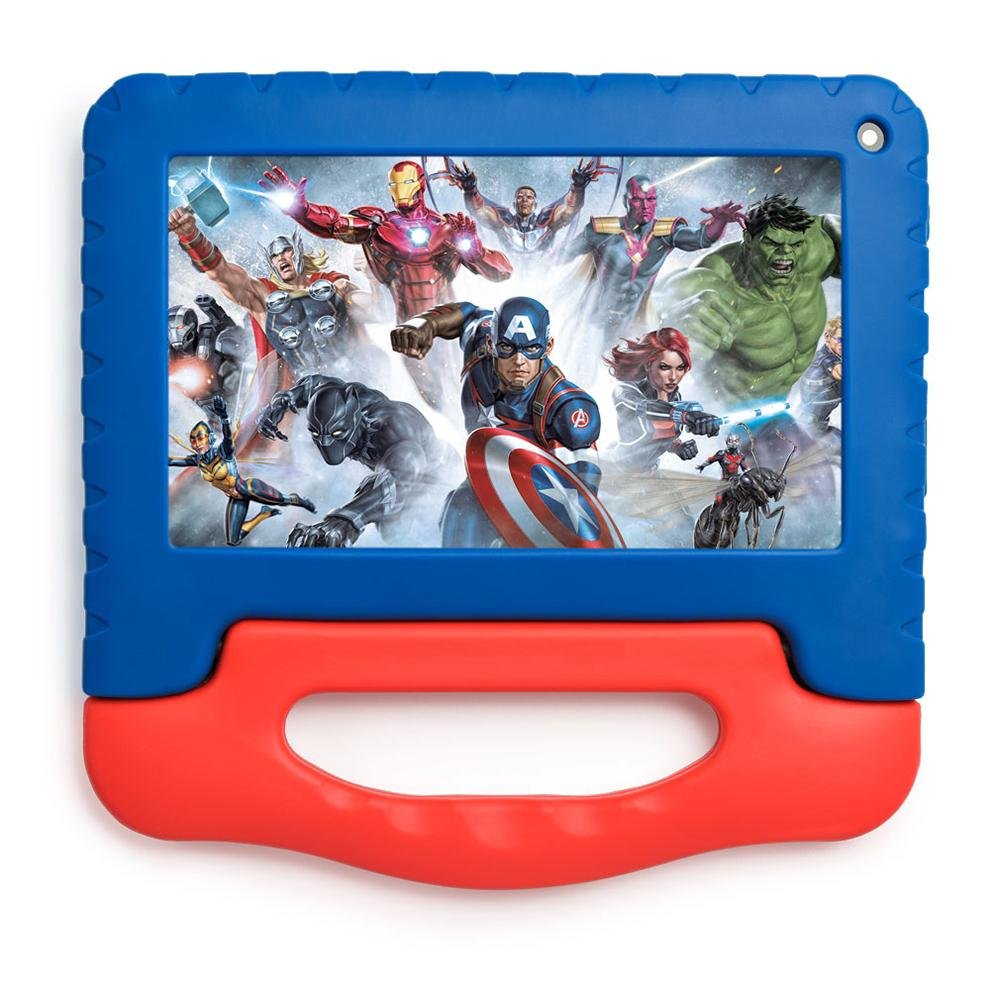 Tablet Avengers com Controle Parental 4GB RAM + 64GB + Tela 7 pol + Case + Wi-fi + Android 13 + Quad Core Multi - NB417