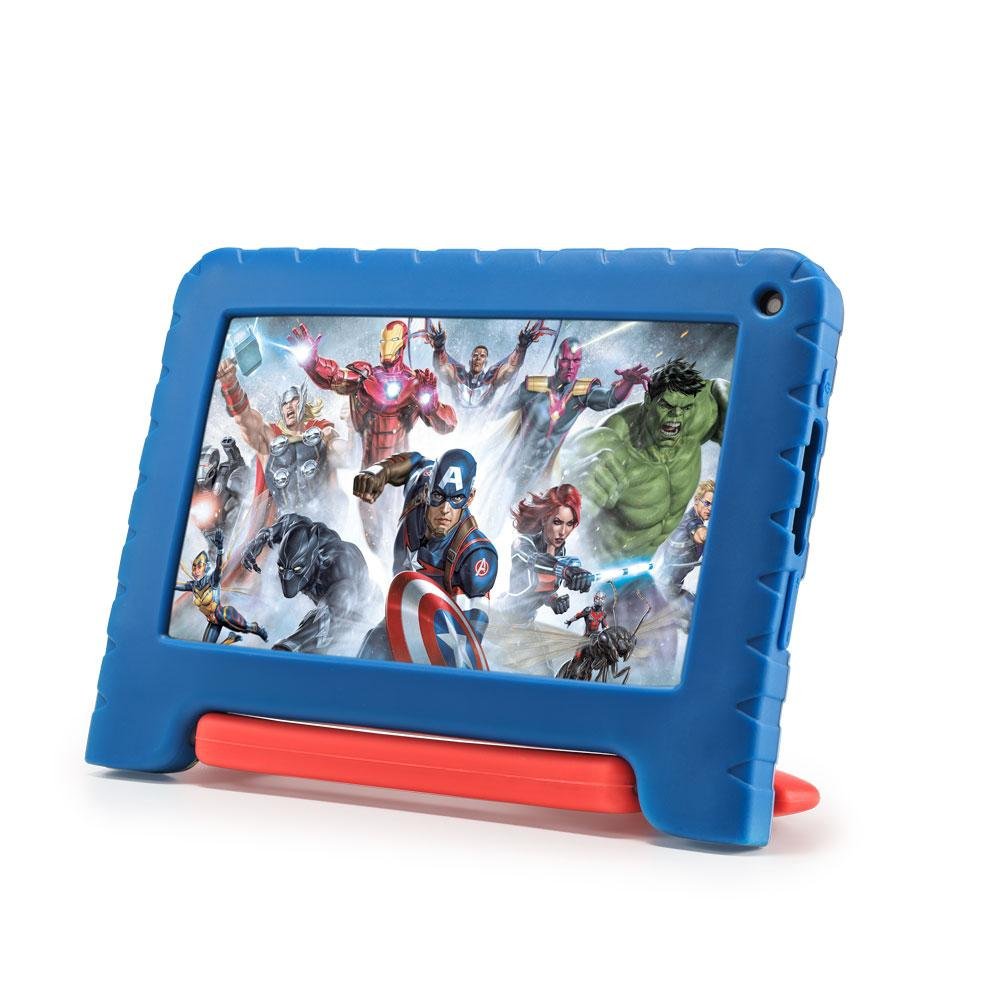 Tablet Avengers com Controle Parental 4GB RAM + 64GB + Tela 7 pol + Case + Wi-fi + Android 13 + Quad Core Multi - NB417