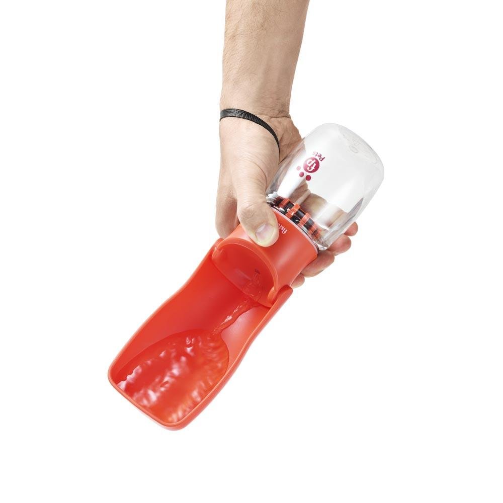 Garrafa Portatil Dobravel Pet Foldable Water To Go 350ml com Filtro de Carvão Ativado Vermelha Fisher Price - PP258