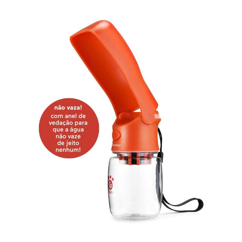 Garrafa Portatil Dobravel Pet Foldable Water To Go 350ml com Filtro de Carvão Ativado Vermelha Fisher Price - PP258