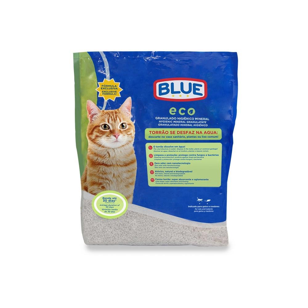 Areia Higiênica Biodegradavel para Gatos 2Kg Eco Blue - PP362