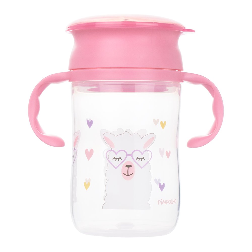 Kit Copo De Treinamento 360 Com Alça 330Ml Feminino Pimpolho Com 2 Unidades.