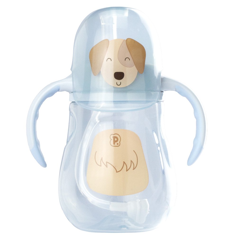 Kit Copo De Treinamento Bichinho Com Alça E Tampa 280Ml Masculino Pimpolho Com 2 Unidades.