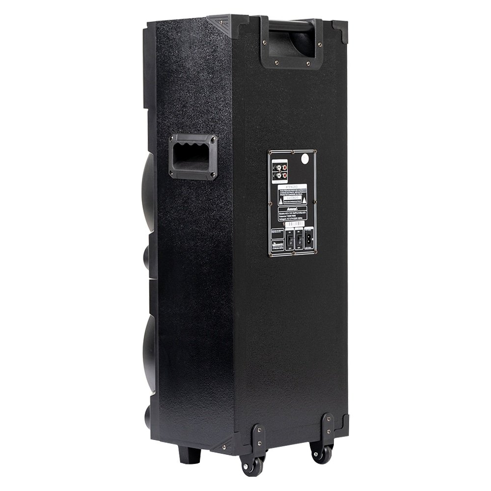 Caixa de Som Amplificada ACA 1101 Black Duplo 8 - AUX/USB/CARD, Bluetooth, 1100W RMS, Preto