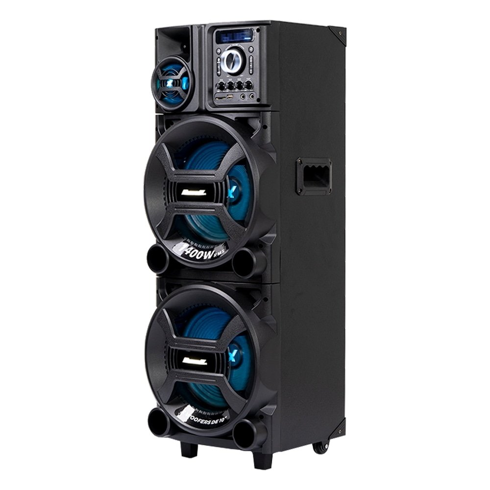 Caixa de Som Amplificada ACA 1402 Titan Black - AUX/USB/CARD, Iluminação LED, 1400W RMS, Preto