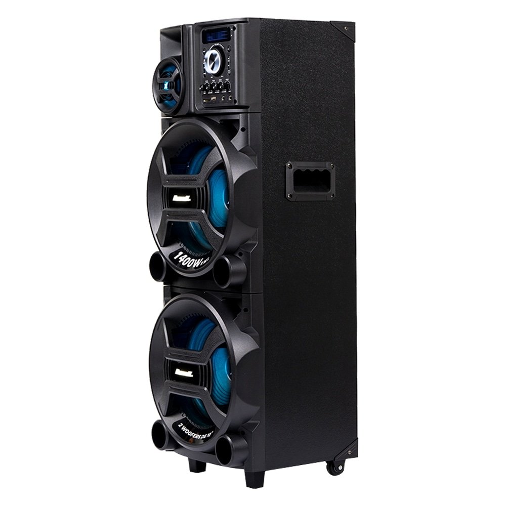 Caixa de Som Amplificada ACA 1402 Titan Black - AUX/USB/CARD, Iluminação LED, 1400W RMS, Preto