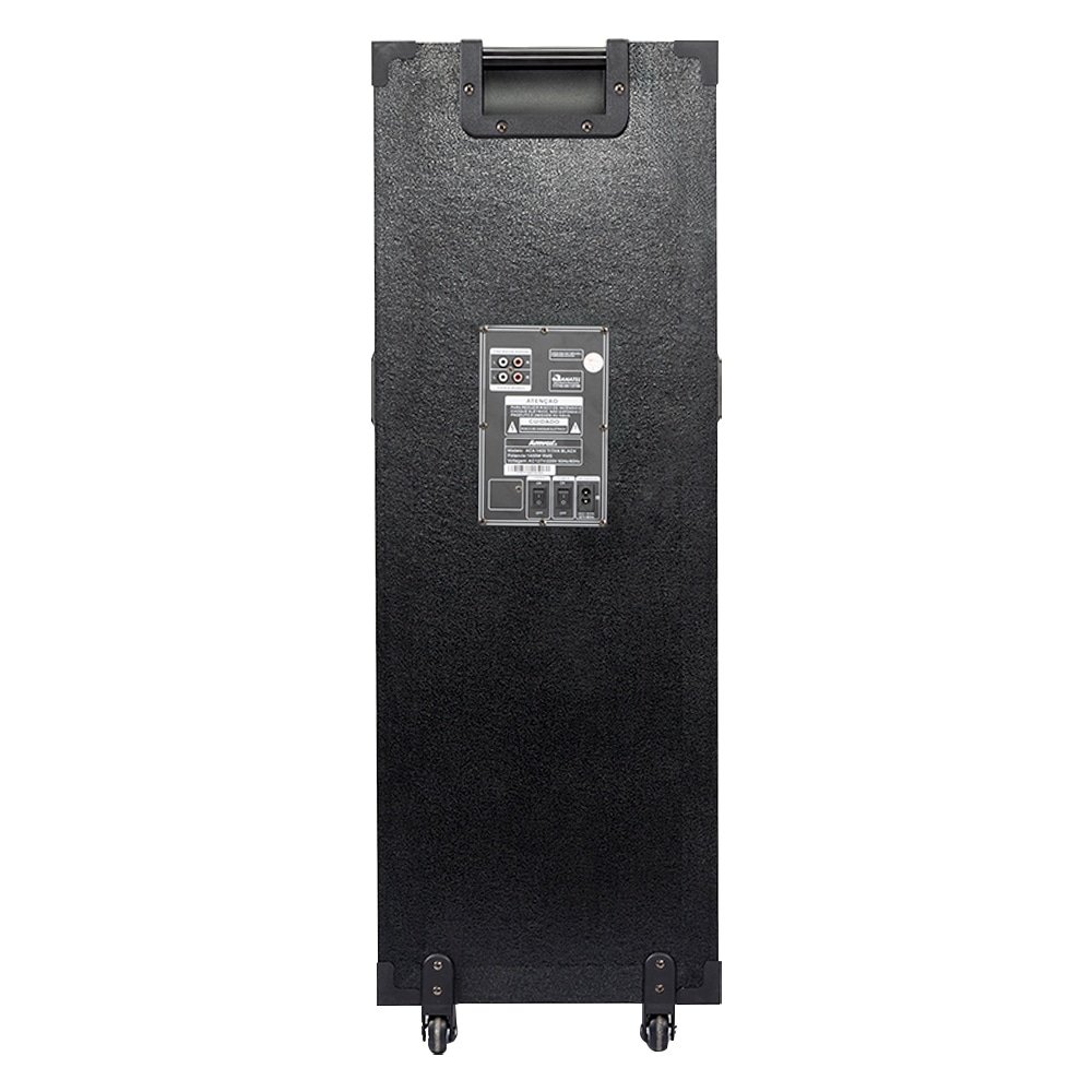 Caixa de Som Amplificada ACA 1402 Titan Black - AUX/USB/CARD, Iluminação LED, 1400W RMS, Preto