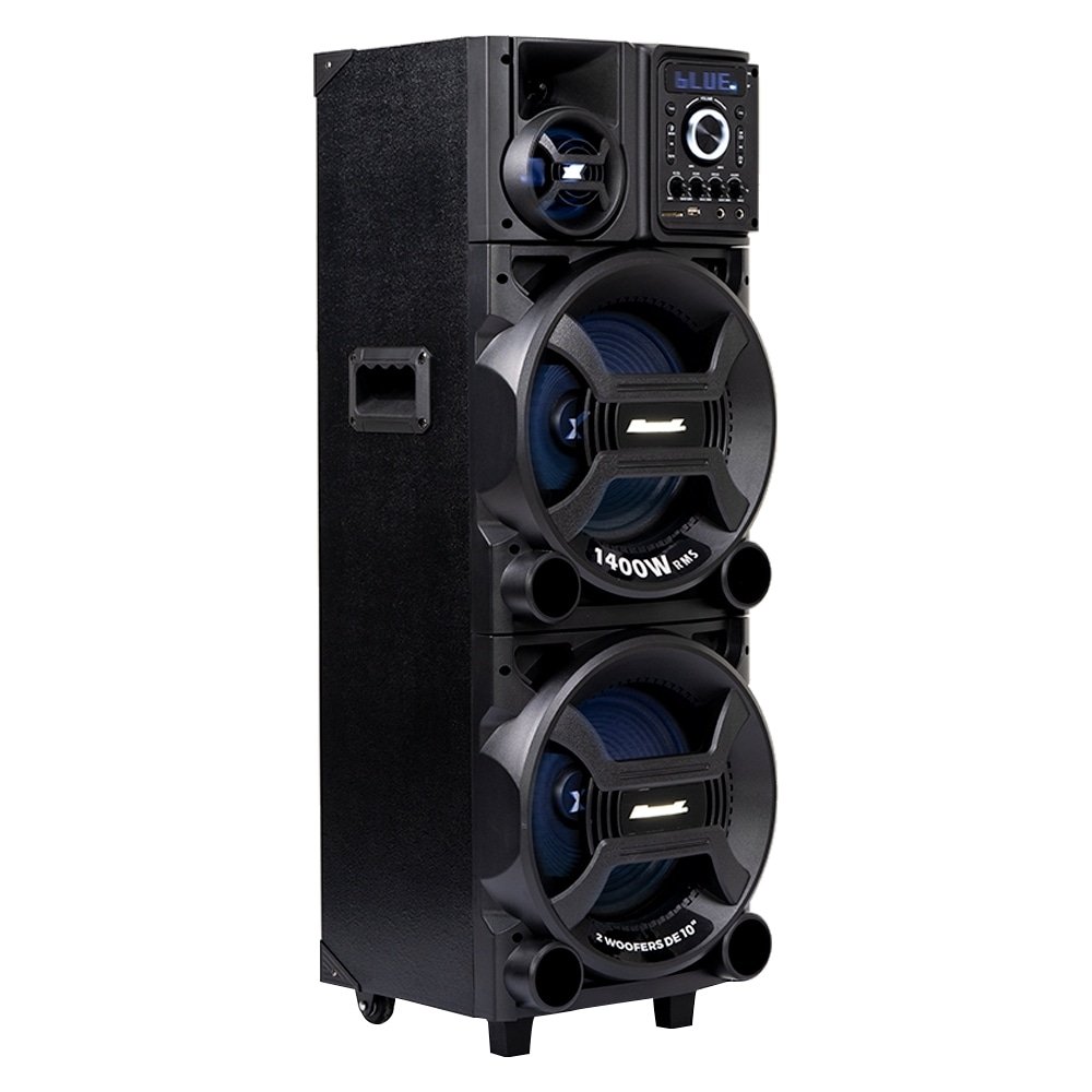 Caixa de Som Amplificada ACA 1402 Titan Black - AUX/USB/CARD, Iluminação LED, 1400W RMS, Preto
