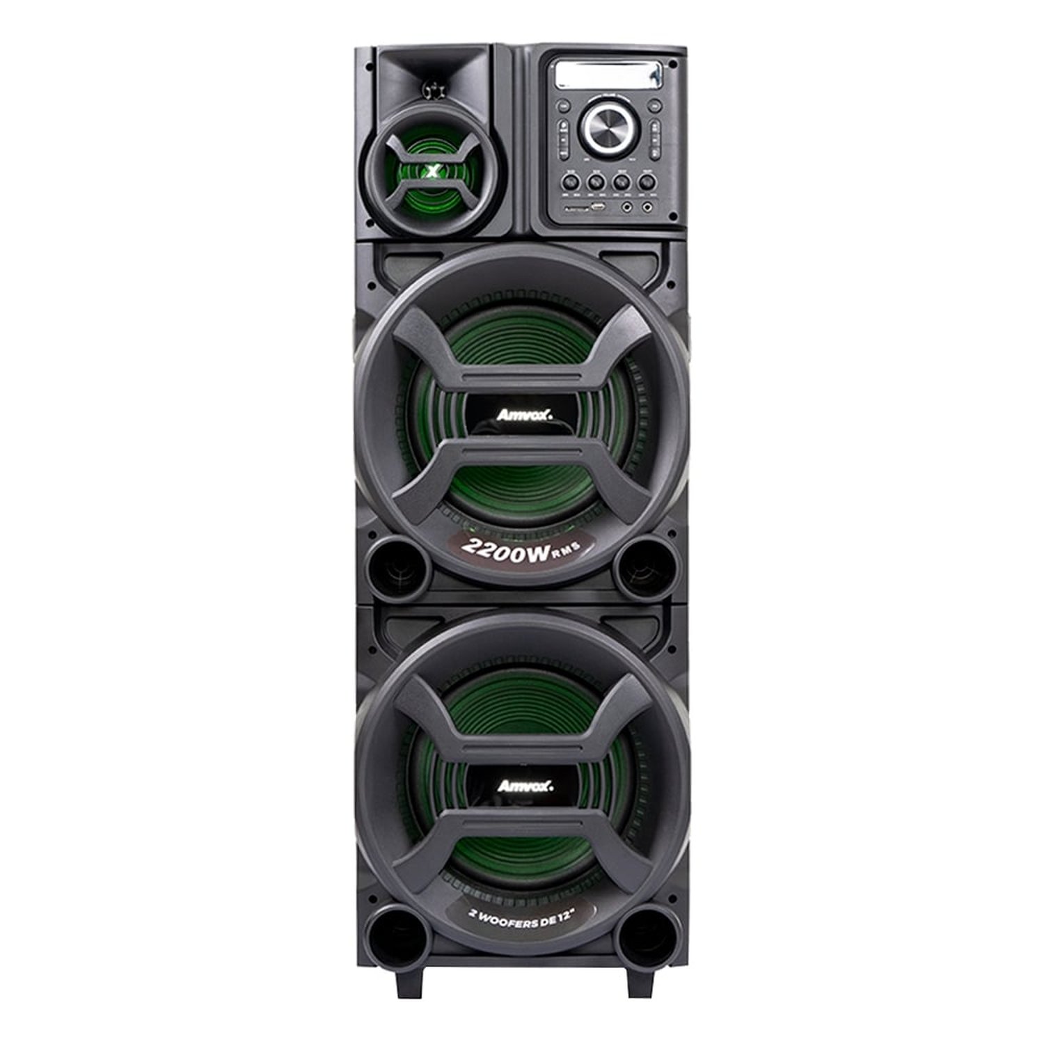 Caixa de Som Amplificada ACA 2201 Pesadão II - AUX/USB/CARD, Iluminação LED, 2200W RMS, Preto