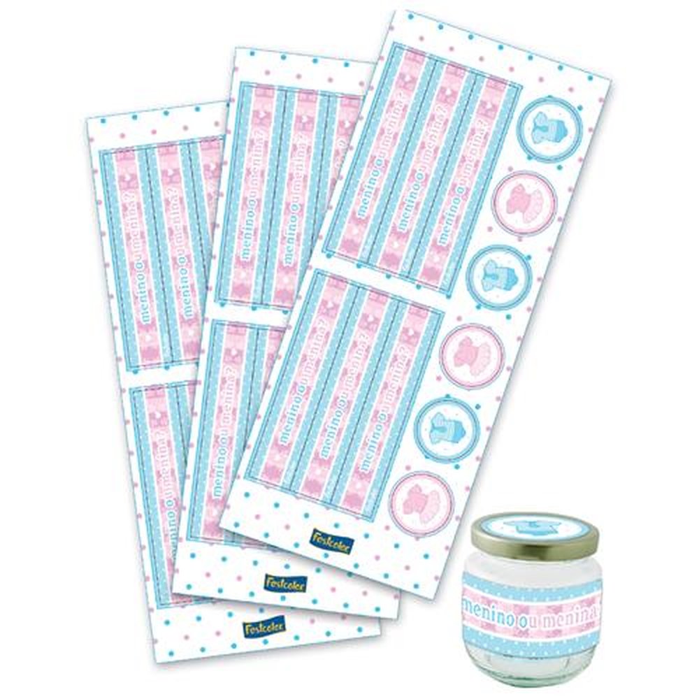 Adesivo Para Lembrancinhas Cha Revelacao