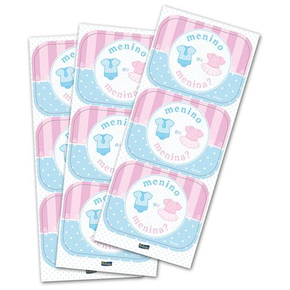 Adesivo Retangular Cha Revelacao