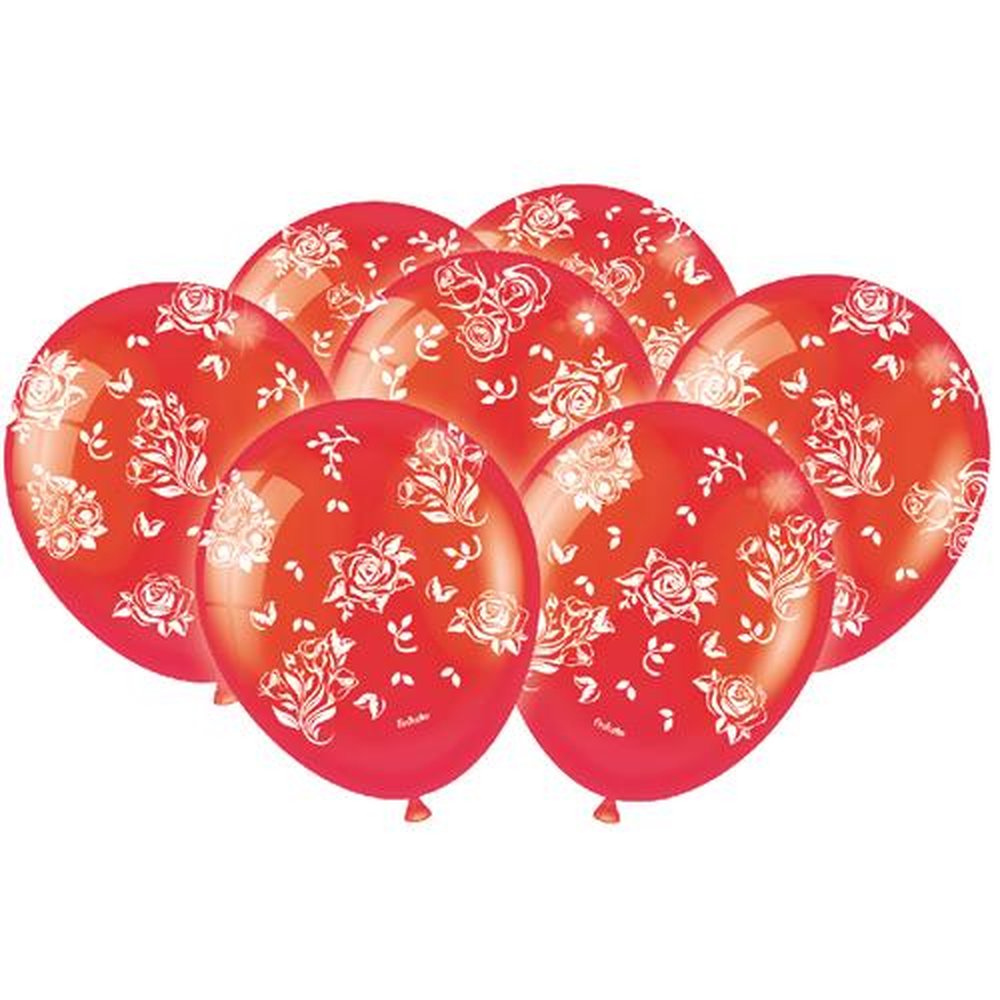 Balao Rosas Vermelho Metallic