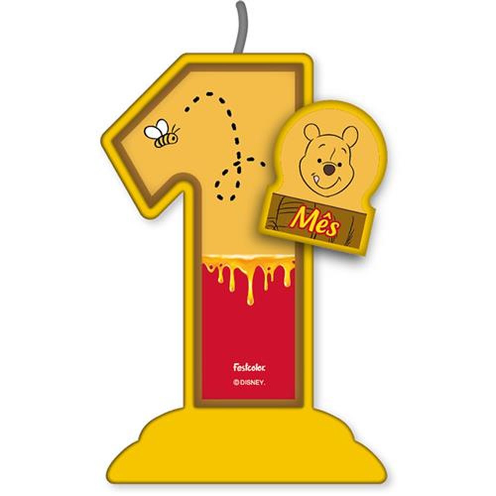 Vela Mesversario Pooh E Sua Turma N 1