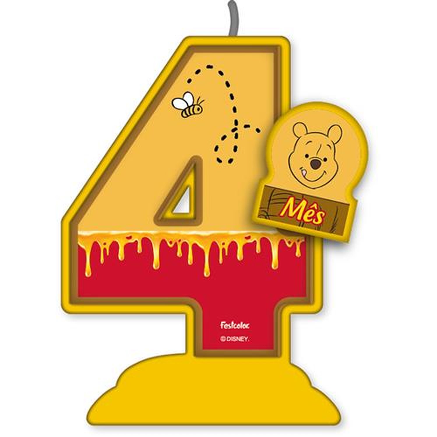 Vela Mesversario Pooh E Sua Turma N 4