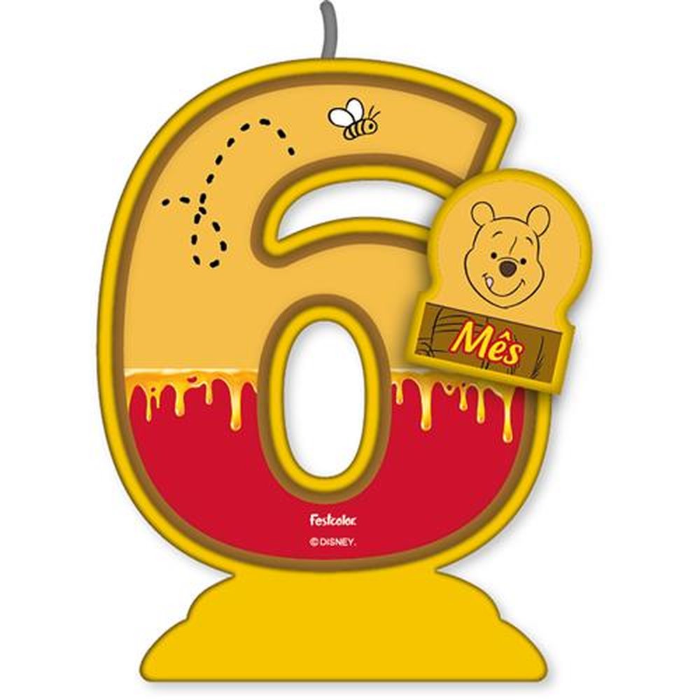 Vela Mesversario Pooh E Sua Turma N 6