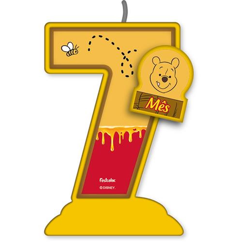 Vela Mesversario Pooh E Sua Turma N 7