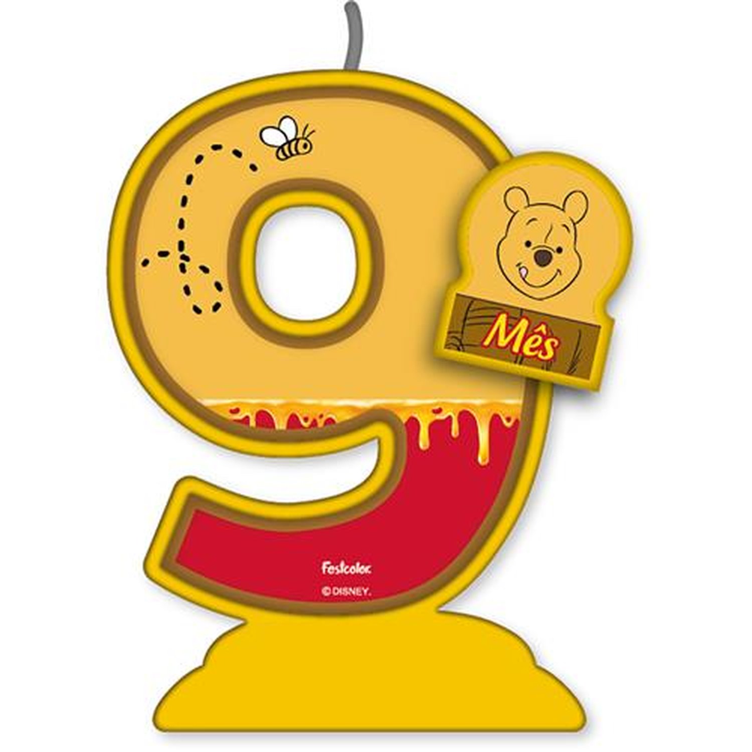 Vela Mesversario Pooh E Sua Turma N 9