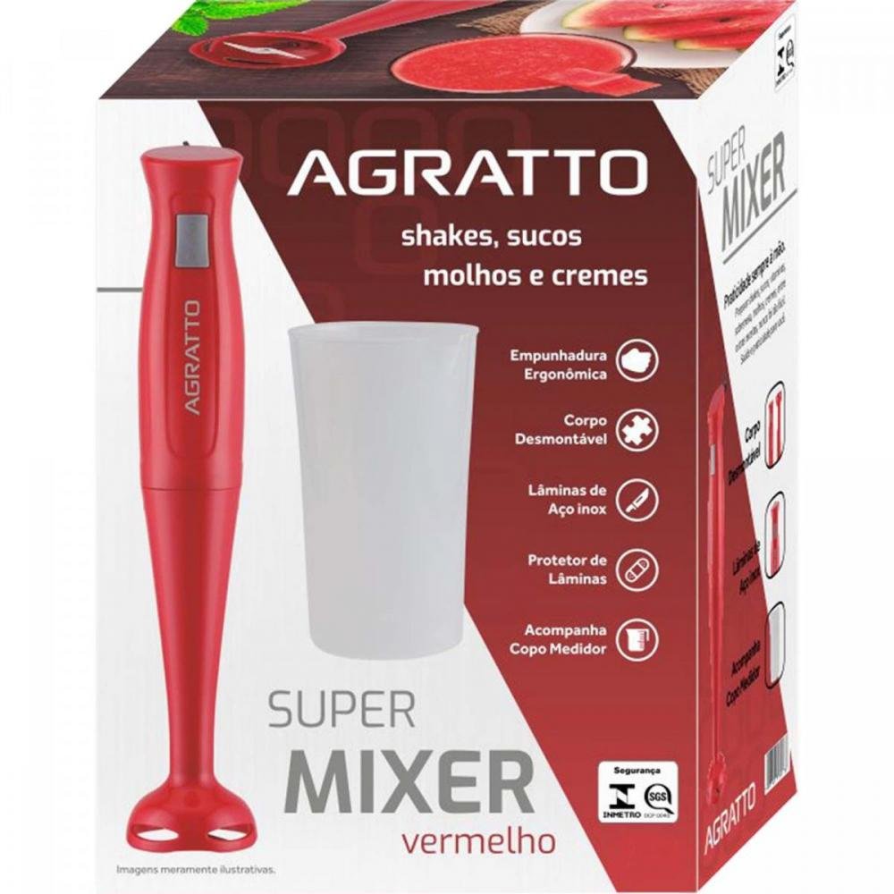 Super Mixer Agratto MXV-02 200W Vermelho 220v Un.Venda: PC/1