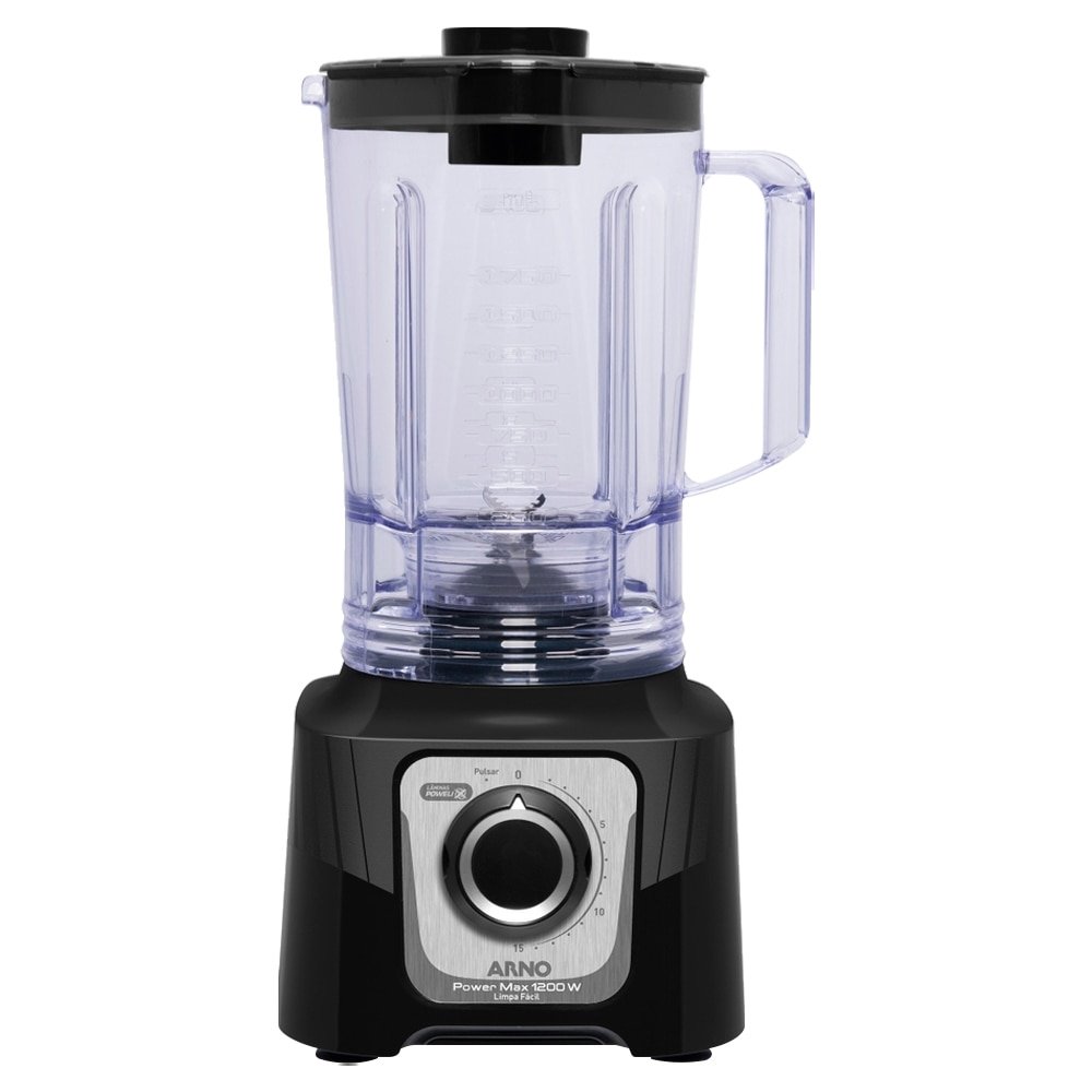 Liquidificador Arno LN78 Power Max - Copo SAN Cristal, 15 Velocidades + Pulsar, 1200W, Preto, 220V