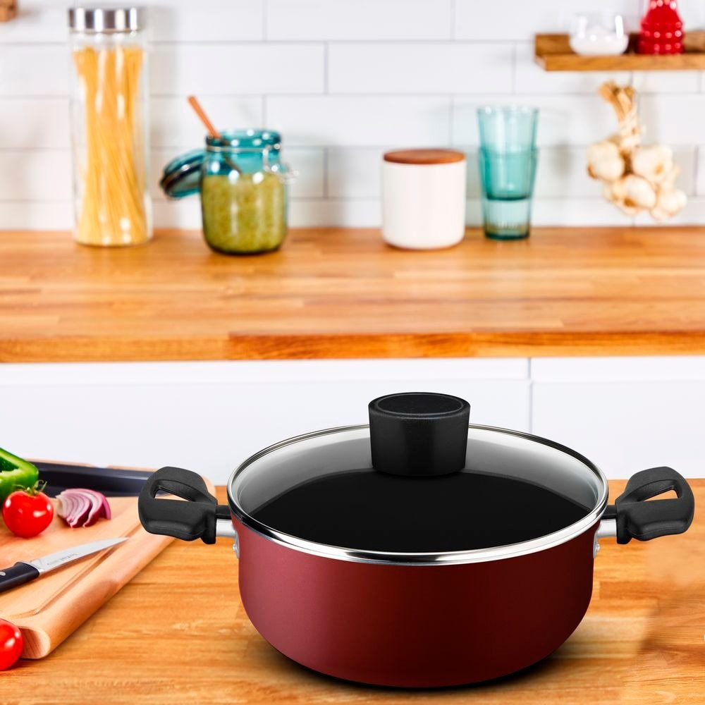 Caçarola Rochedo Todo Dia Antiaderente 18cm Vermelho - Embalagem com 4 Unidades