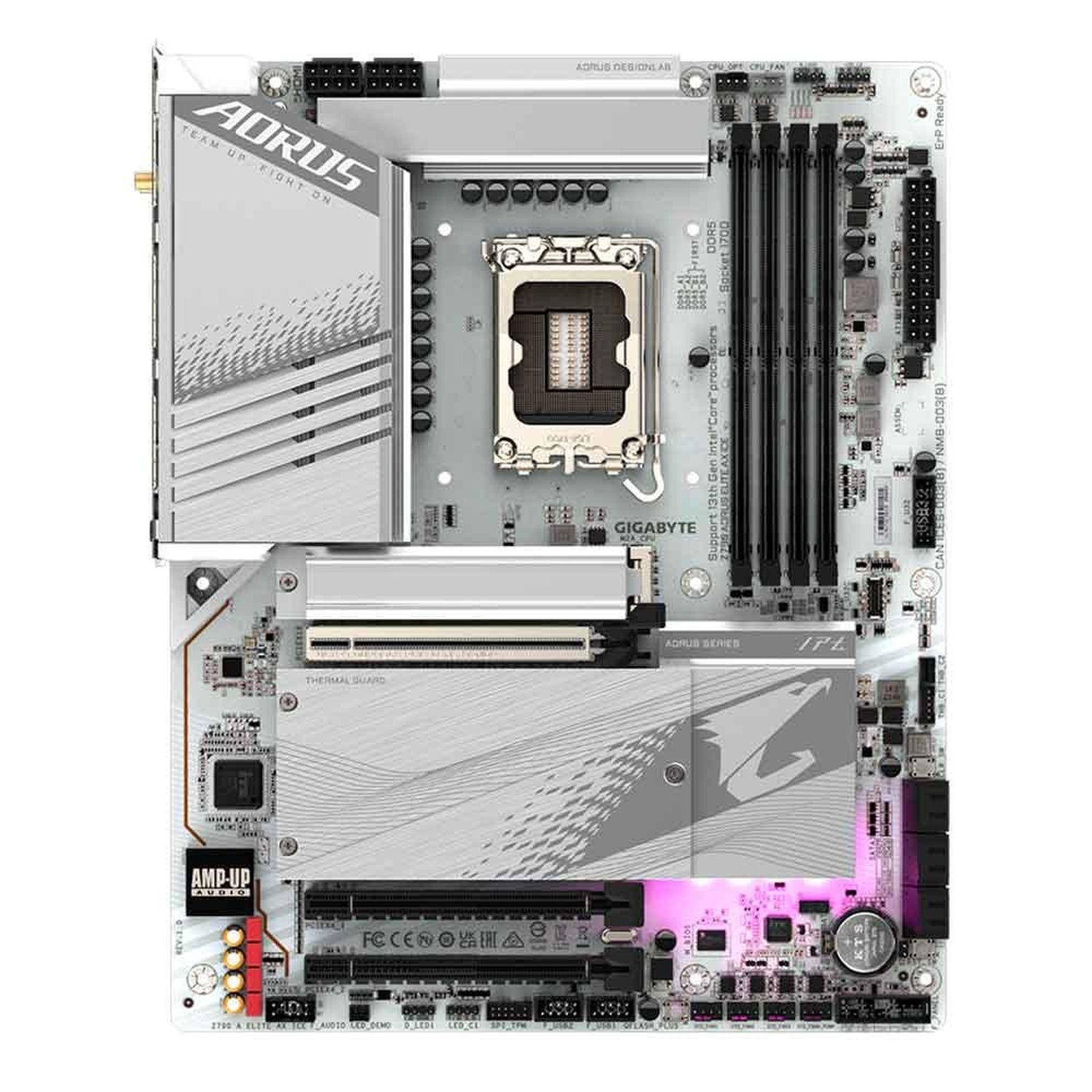 Placa Mãe Gigabyte Z790 Aorus Elite Ax Ice, Chipset Z790, Intel Lga 1700, Atx, Ddr5