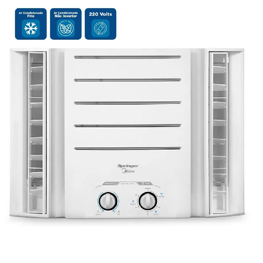 Ar Condicionado De Janela Springer Midea 7.500 Btu/H Frio Monofasico Mecanico Branco Qck075bb - 220V