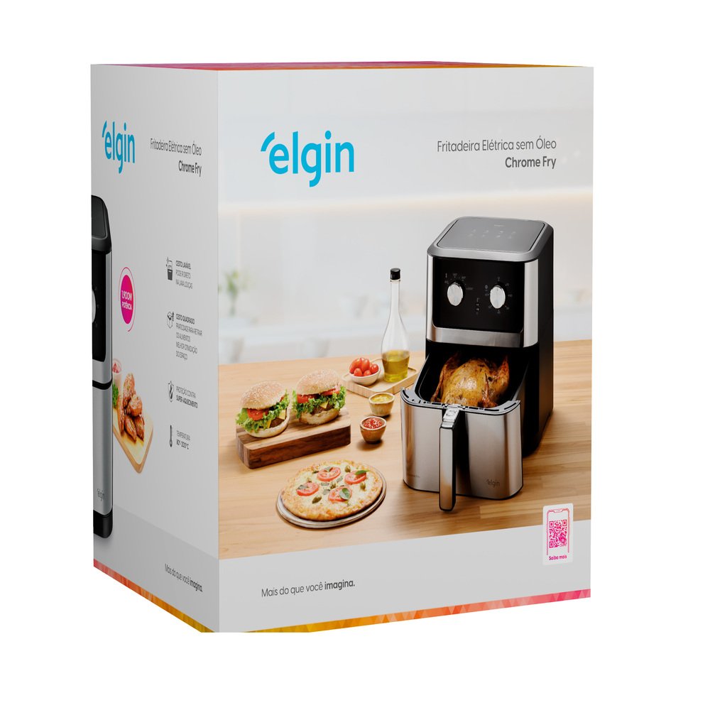 Airfryer Fritadeira Elétrica Chrome Fry 8 Litros 1900W Elgin 220V