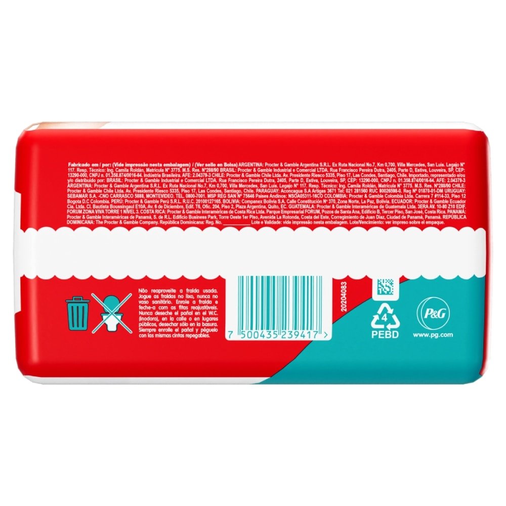 Fralda Descartável Pampers Supersec Tamanho P - 4 Pacotes com 42 Fraldas - Total 168 Tiras