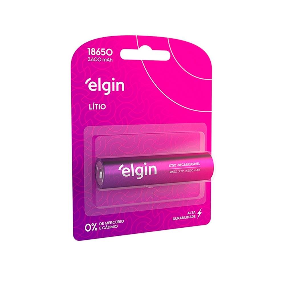 Bateria de Lítio Elgin 18650 3,7V 2600MAH Elgin Blister com 1 Unidade