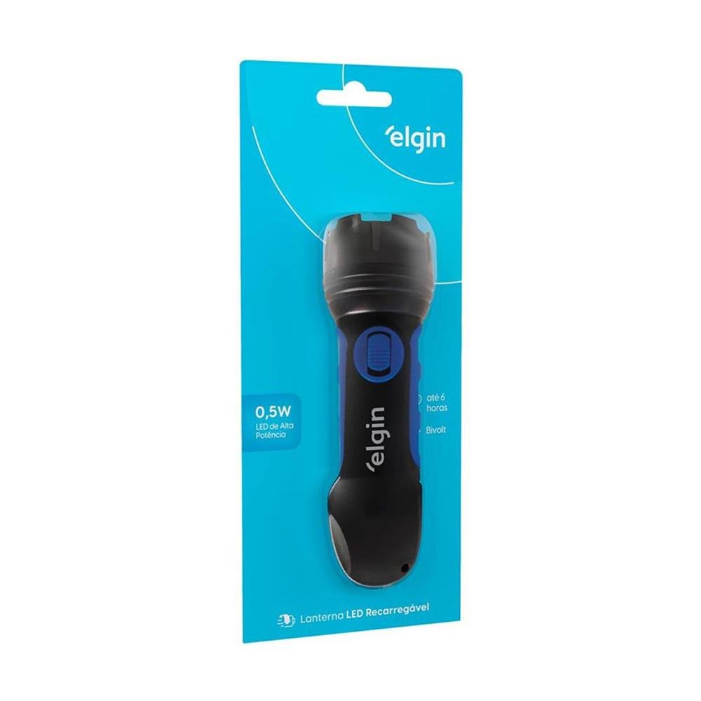 Lanterna Led Pequena Recarregável 0,5W 500 mAh Elgin